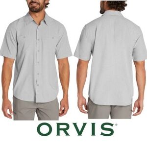 Orvis Men's UPF 30 Relaxed Fit Quick-Dry Short Sleeve Woven (Gray, XX-Large)